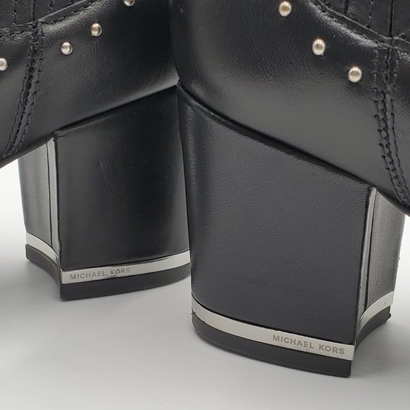 MICHAEL Michael Kors Black Leather Ankle Booties - Picture 4 of 16